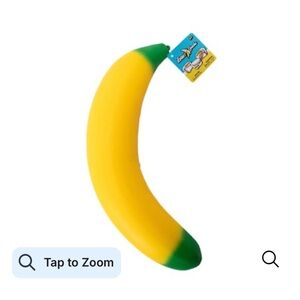 Laffy Snacks Squishy Banana Toy - Yellow/Green Soft Fidget Toy